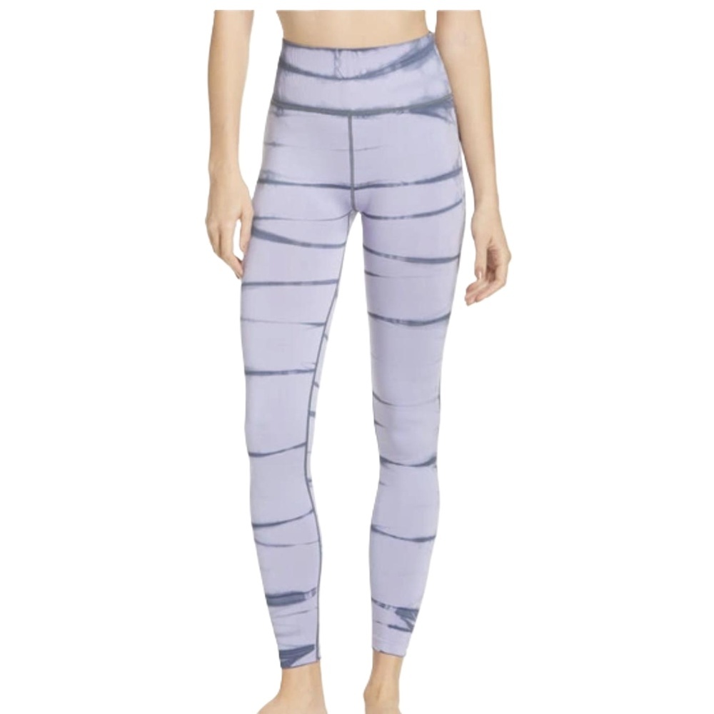 Womens Zella Seamless Ankle Leggings Blue Thistle Tie Dye High Waisted Size S